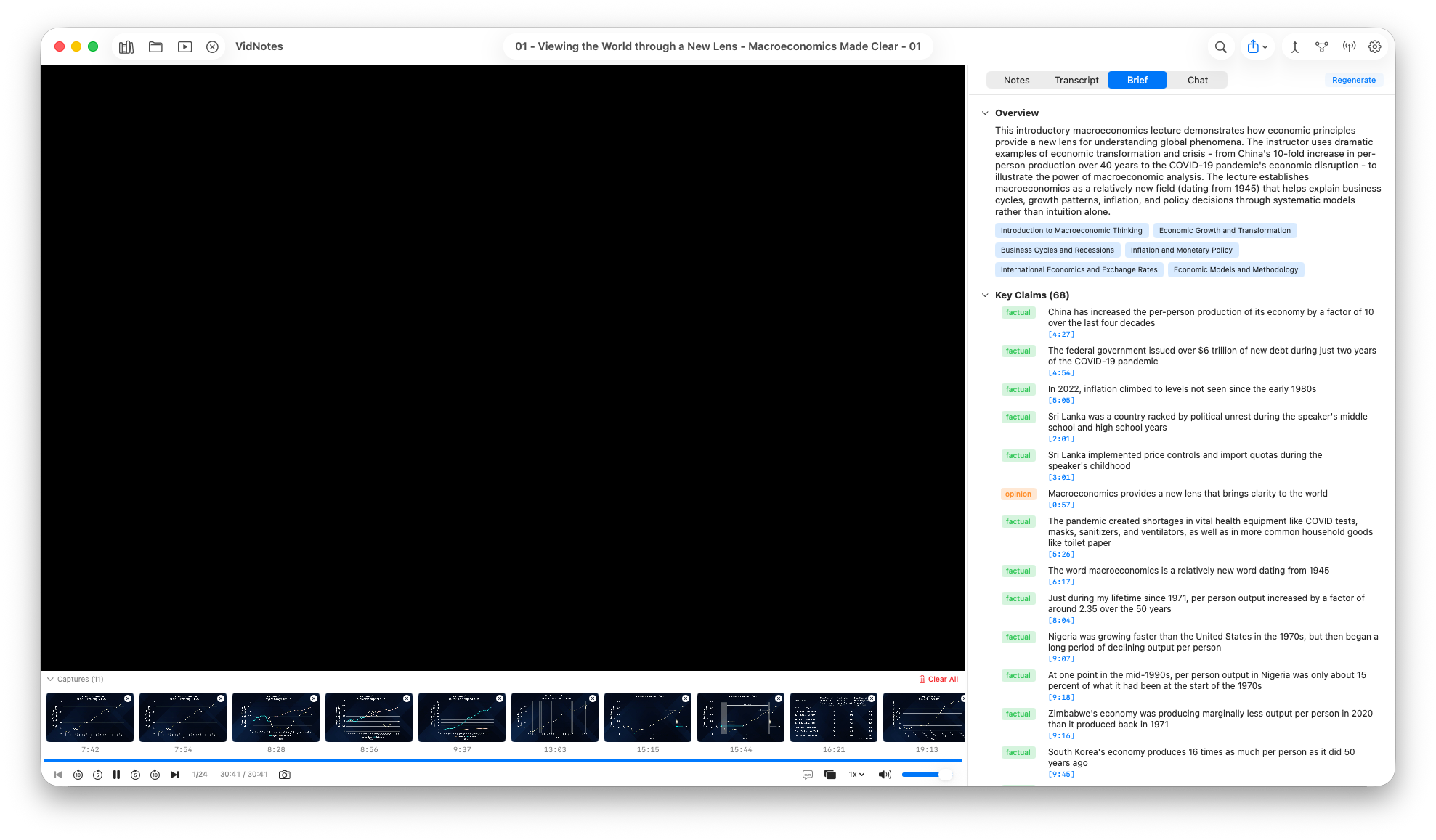AI Brief output panel